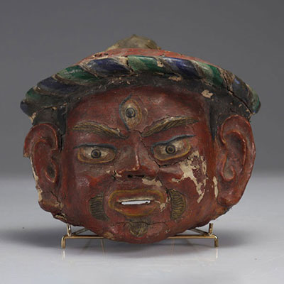 Masque Tibétain polychrome XVIIIème