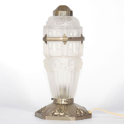 Lampe Art Déco en verre dépolis 1930