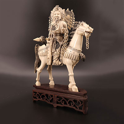China - Carved ivory horseman 1900