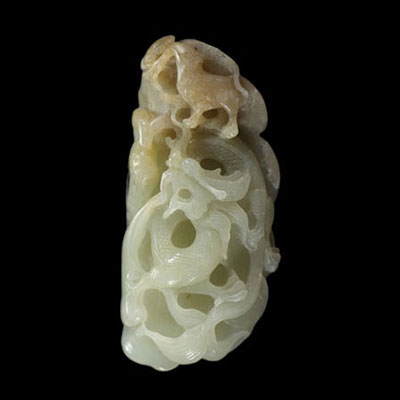Carved jade decorated with a dragon