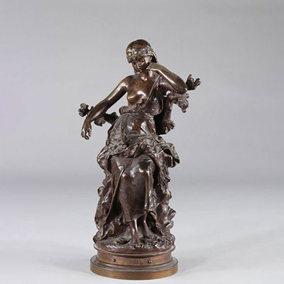 Bronze de A Moreau « Captive, Salon des Beaux-Arts. » monogrammée JP