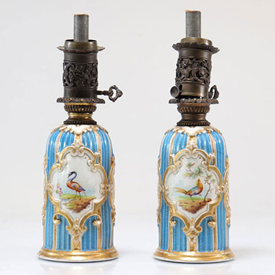 Pair of Paris porcelain lamps