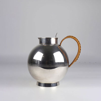 Silver metal teapot, year 30 'Sylvia Stave SUEDE