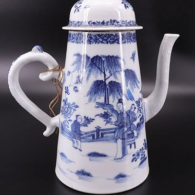 CHINA - coffe pot  -white blue - XVIIIth