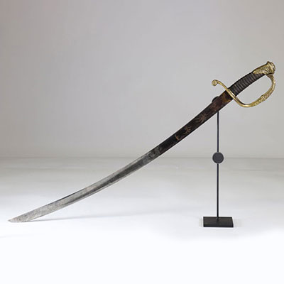 French officer saber, blade engraving, 1860-1870