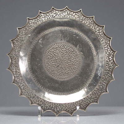 India dish in solid silver