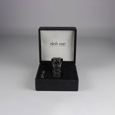 Dinh van watch - ref. xp 3510010 Model CIBLE Woman Material: steel on black background Case, 2008 invoice + certificate of authenticity + additional mesh