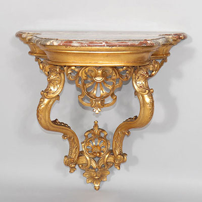 Console in gilded and carved wood 18th