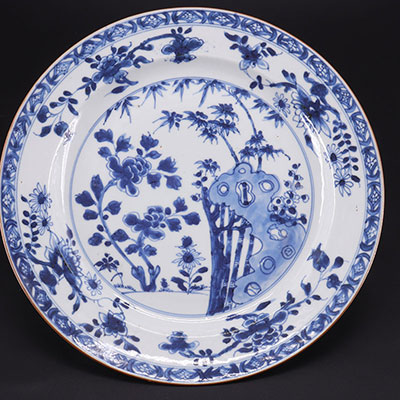 CHINA - XVIIIth - large plate - white blue