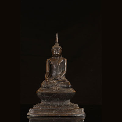 Sculpture - Bronze - Bouddha en bronze Shakyamuni - Laos - XIXe siècle