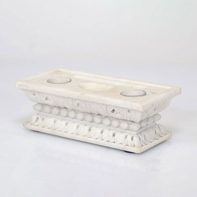 White marble inkwell