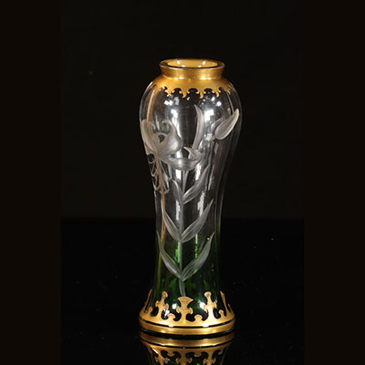 Vase Art Nouveaux à décor de fleurs Nancy