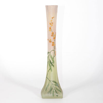 Legras vase dégagé à l'acide décor floral