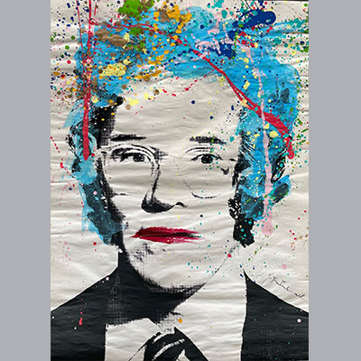 Mr Brainwash - Andy Warhol (attribué à ) 2008 Unique piece. Painting acrylic on paper.
