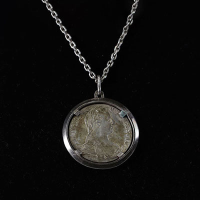 Russian silver coin necklace and pendant