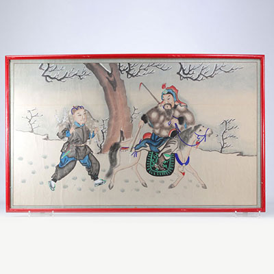 (2) Drawings showing a scene from Hong Lou Meng (