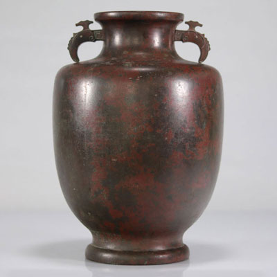 Vase en bronze chinois. Epoque Qing