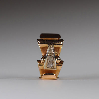 Art Deco ring in yellow gold (18k) and diamond