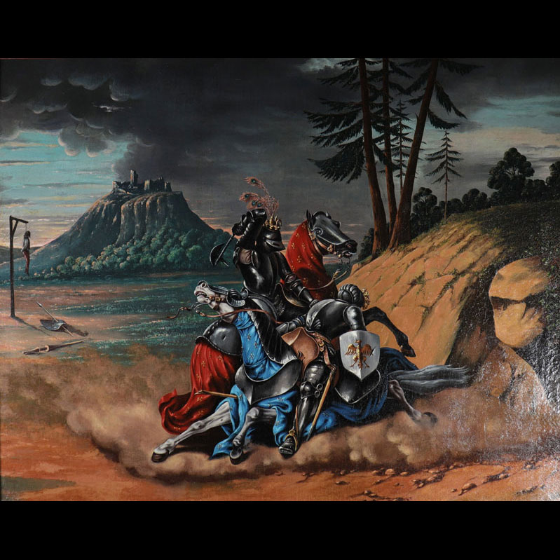 Oil on canvas the 19th cavalry shock