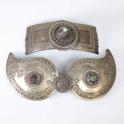 Berber jewelry silver belt buckles