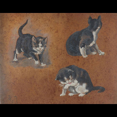 Henriette RONNER (1821-1909) études de chat