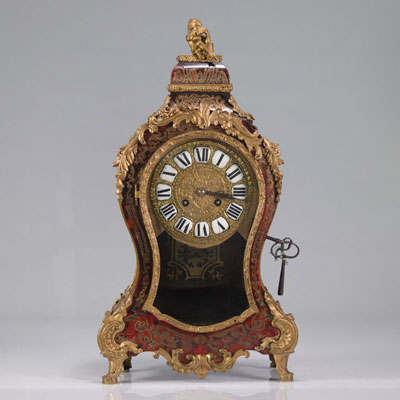 Boulle style clock from the Napoleon III period in scale and bronze marquetry