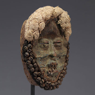 Dan Guere mask, Ivory Coast, wood and bells