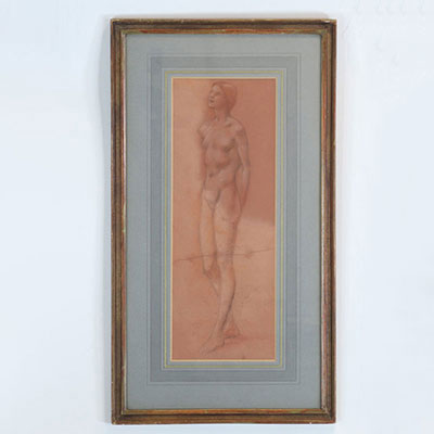 Edward John POYNTER (1836-1919) pencil nude study (tear)