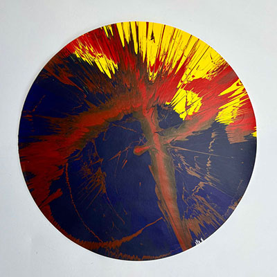 Damien Hirst. 2009. Circle. Spin Painting, acrylic on paper. Stamp of the signature 