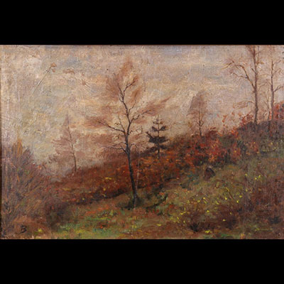 Théodore BARON (1840-1899) huile sur toile - le bois 