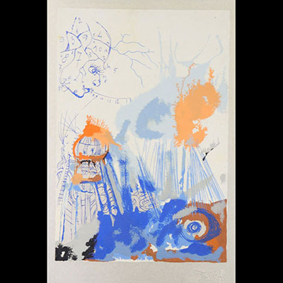 Salvador Dali - Sérigraphie en couleurs sur plaque d’argent « Le Mathématicien » - 1971