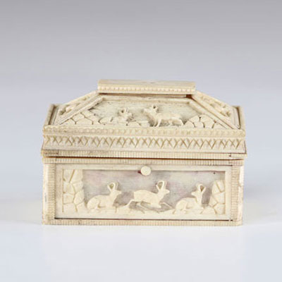 19th century mountain chamois carved box