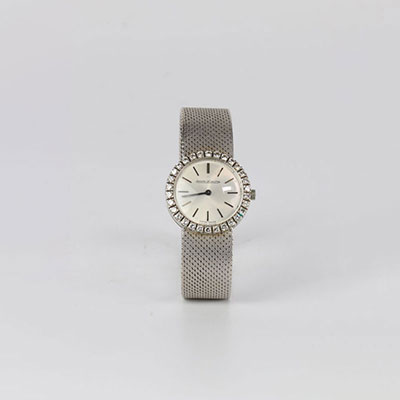 Jaeger-LeCoultre Magnifique montre de dame en or gris 18k Lunette sertie de diamants