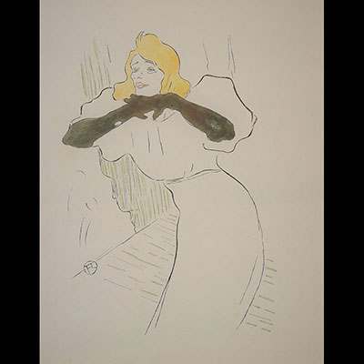 Henri DE TOULOUSE-LAUTREC（1864-1901）《Yvette Guilbert石版画》