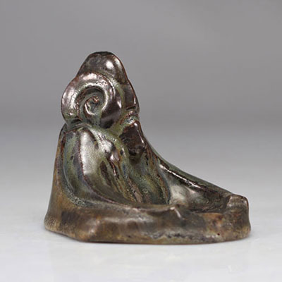 Edgard AUBRY (1880-1943) Glazed stoneware pocket scoop