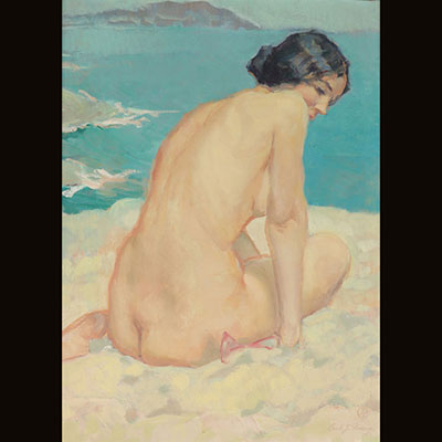 Emile Joseph Patoux - huile sur toile jeune femme nue