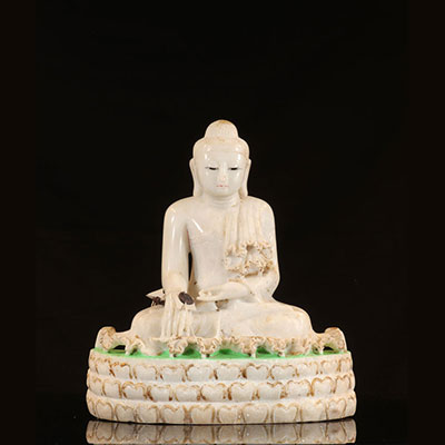 雕塑-Albaster –释迦牟尼佛-缅甸–曼德勒十九世纪末