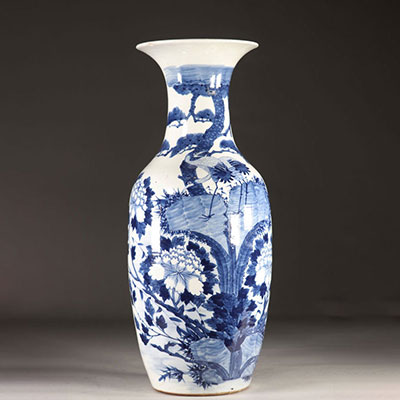 Chine vase en porcelaine à décor de grues 19ème