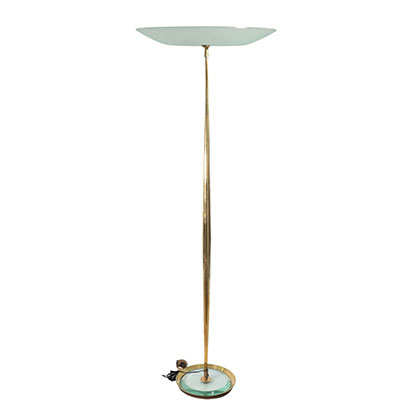 Max Ingrand (1908-1969) Model n ° 1692 Floor lamp Brass, glass and sandblasted glass Edition Fontana Arte