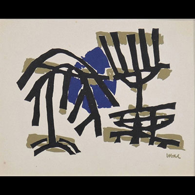 Raoul UBAC (1910-1985) Original linocut 
