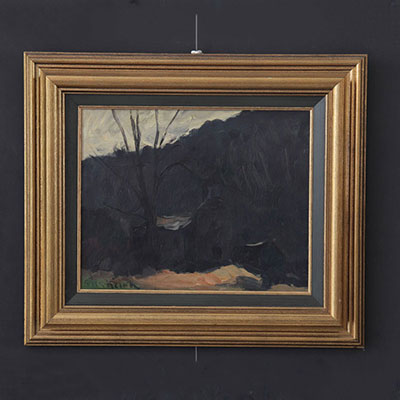 Richard HEINTZ (1871-1929) huile « chapelle à Sy »