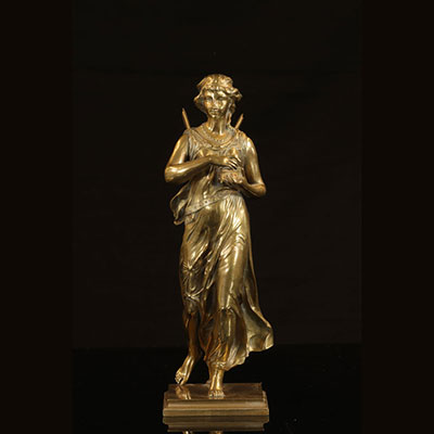Bronze art nouveau young winged woman