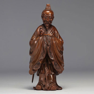 Grande sculpture en bois chinoise