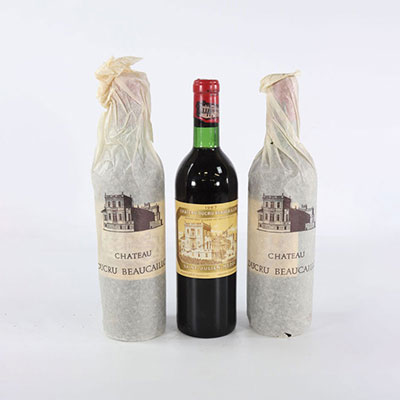 3 bouteilles chateau Ducru Beaucaillou 1967 - 2ième grand cru classé - St Julien rouge
