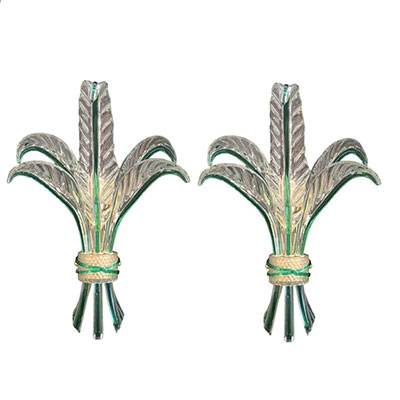 Pair of wall lights in Murano Italy 70's