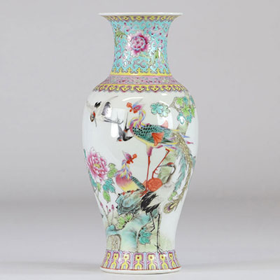 chine vase en porcelaine famille rose fin de la période république