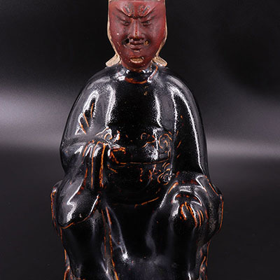 中国 - 釉面赤陶瓶佛 - 明代