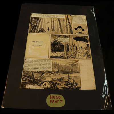 Original Comics Page - BD - Hugo Pratt designer known series Corto Maltesse Rare drawing