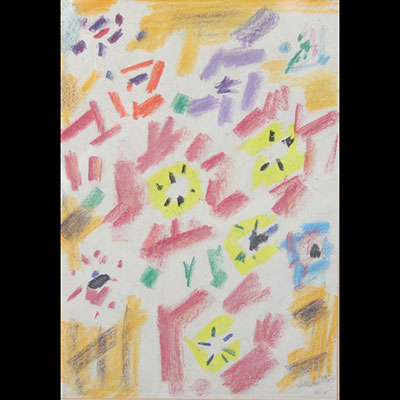 GEN PAUL (1895-1975) crayolor «Fleurs»