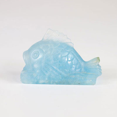 Glass paste fish Signed Amalric Walter